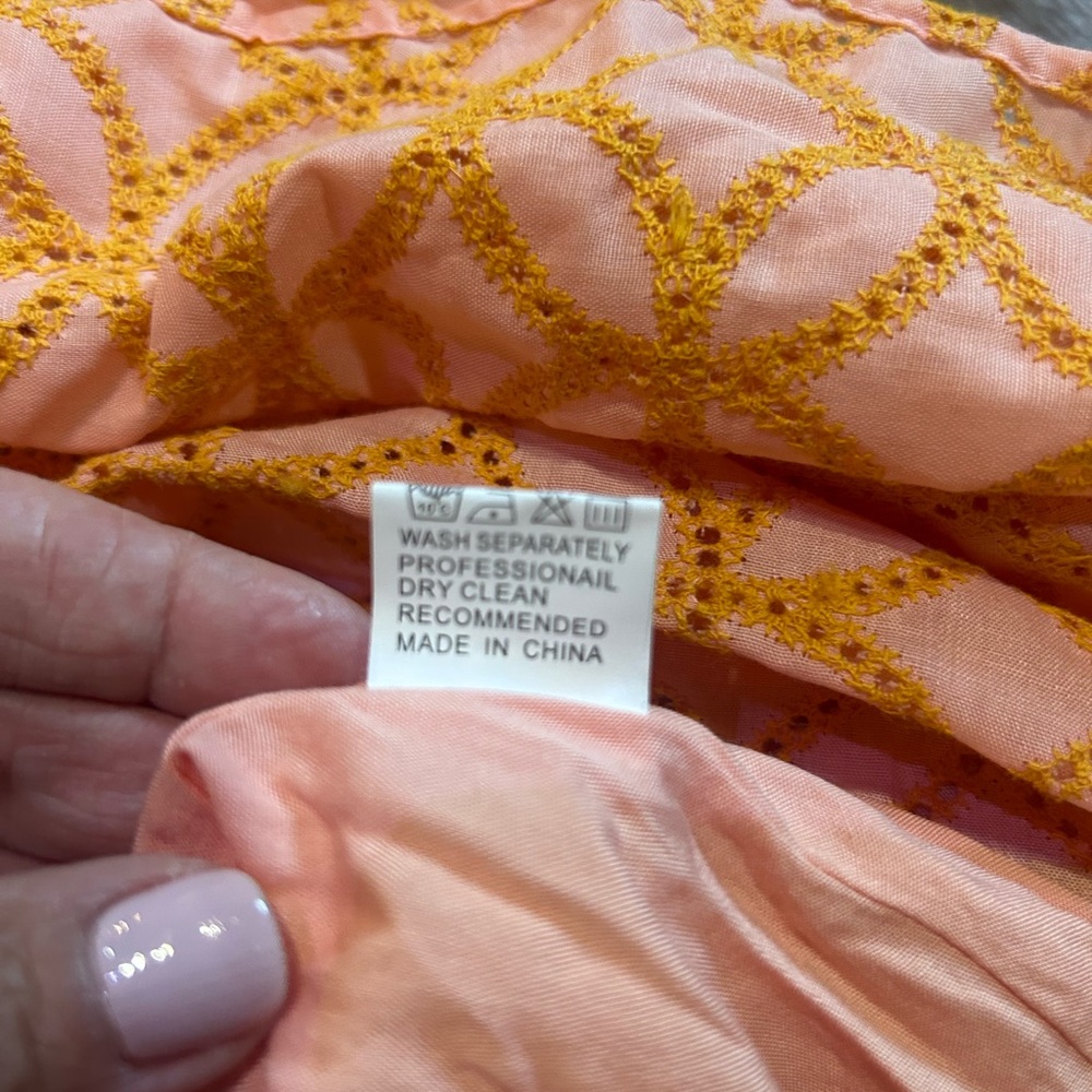 Aox Pink/orange Eyelet Dress - Picture 15 of 16